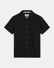 AKLEO S/S COT/LINEN SHIRT - Caviar