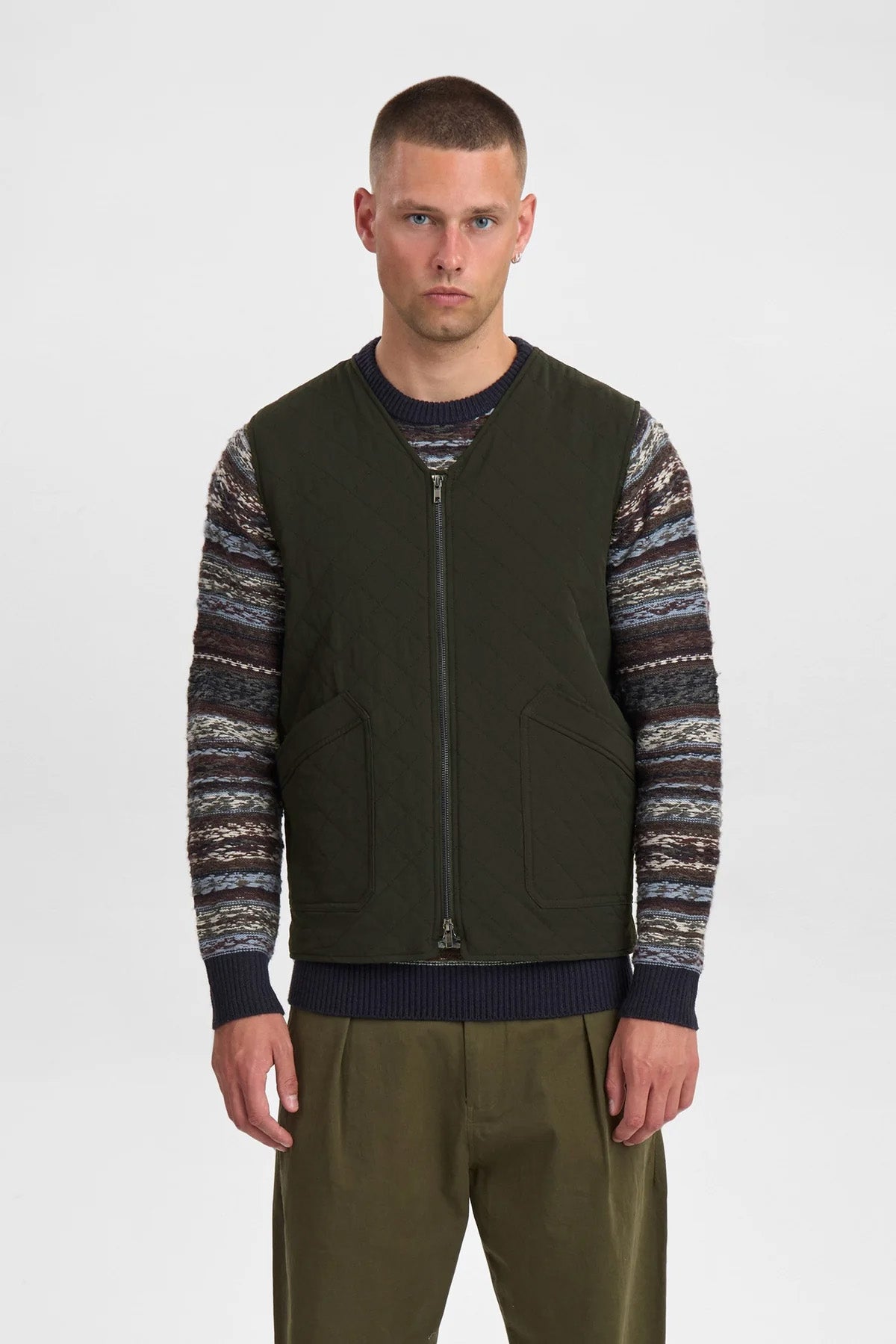 AKRASMUS QUILT GILET - Forest night