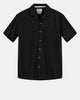 AKLEO S/S COT/LINEN SHIRT - Caviar